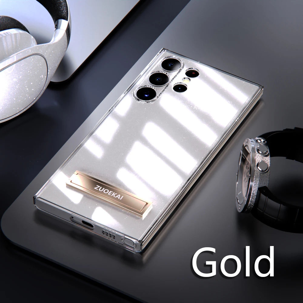 Transparent With Stand Protective Shockproof Case For Samsung