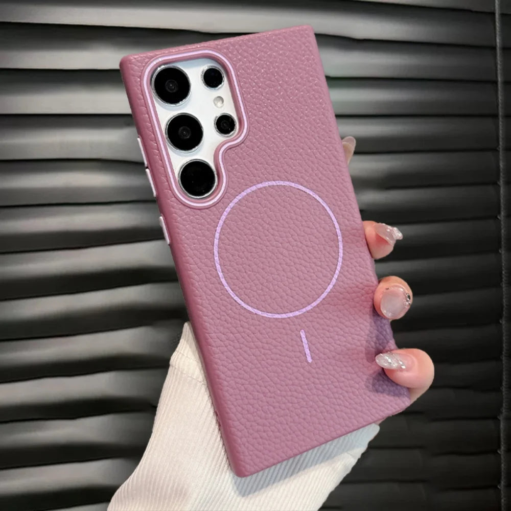 Leather Magnetic Phone Case For Samsung
