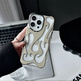 3D Flame pattern Hollow Slim Shockproof Phone Case for iPhone