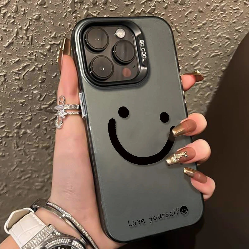 Color Silver Smile Cheeks Pattern Cover For iPhone