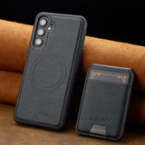2-in-1 Magnetic Charging Leather Wallet Case for Samsung