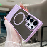 Glitter Diamond Magnetic Mirror Case For Samsung