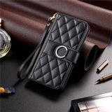 Luxury Leather Flip Wallet Bracket Phone Case For iPhone