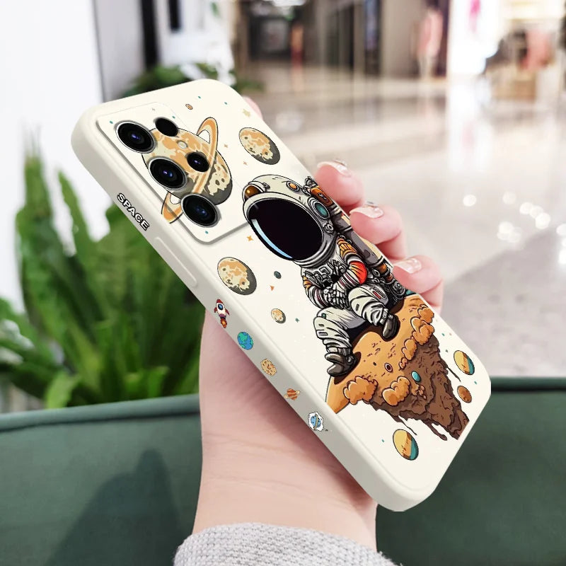 Saturn Cute Astronaut Phone Case For Samsung Galaxy