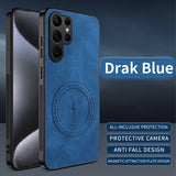 Luxury Leather Magnetic Shockproof Case For Samsung