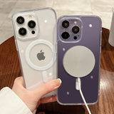 For Magnetic Transparent Wireless Charge Case For iPhone
