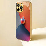 Art Gradient Color Apple Pattern Electroplated Case for iPhone