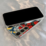 Starry Sky And Floral Plated Tempered Glass Case For Samsung