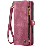 Leather Detachable Card Holder Zipper Wallet Magnetic Case for Samsung
