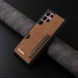 Retro Leather Wallet Card Holder Phone Case for Samsung