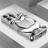 Clear Crystal Apple Pattern Plating Glass Phone Case For iPhone
