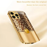 Leopard Print Gold Electroplated Case for iPhone