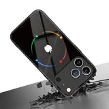 Colorful Halo Apple Pattern Tempered Glass Phone Case For iPhone