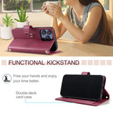 Luxury Leather Flip Wallet Bracket Phone Case For iPhone