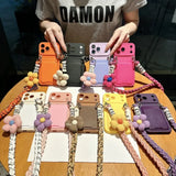 Cute 3D Flower Crossbody Wallet Silicone Case for iPhone