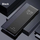 PU Leather Flip Window Shockproof Case for iPhone