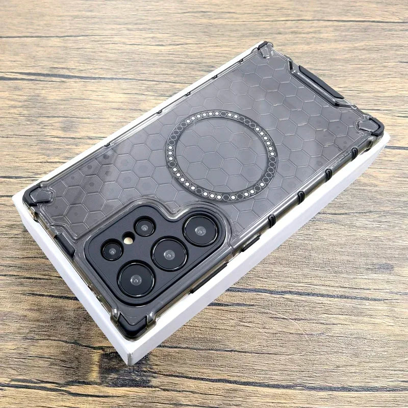 Shockproof Armor Honeycomb Texture Magnetic Case For Samsung
