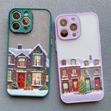 Rural Building Snow Scenery Shockproof Phone Case For iPhone