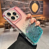Luxury Clear Quicksand Glitter Sequin Gradient Phone Case For iPhone