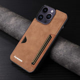 Retro Busines Wallet PU Leather Card Holder Phone Case for iPhone