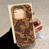 Vivid Leopard Pattern Bonded Leather Shockproof Case For iPhone