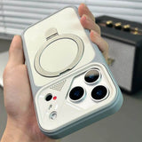 Luxury Matte Soft Frame Shockproof Bracket Case For iPhone