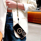 Magnetic Plating TPU Wrist Lanyard Phone Case For iPhone