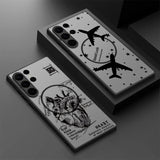 Creative Airplane Print Magnetic Matte Case For Samsung
