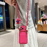 Cute 3D Flower Crossbody Wallet Silicone Case for iPhone