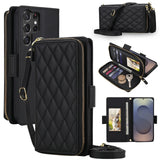 Luxury Leather Crossbody Wallet Case for Samsung