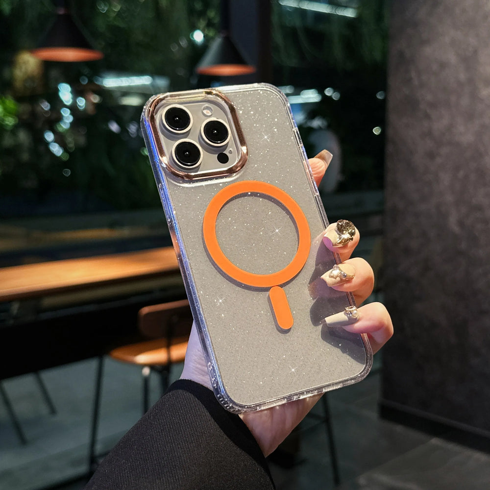 Luxury Plating Glitter Magnetic Phone Case For iPhone
