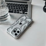 3D Flame pattern Hollow Slim Shockproof Phone Case for iPhone