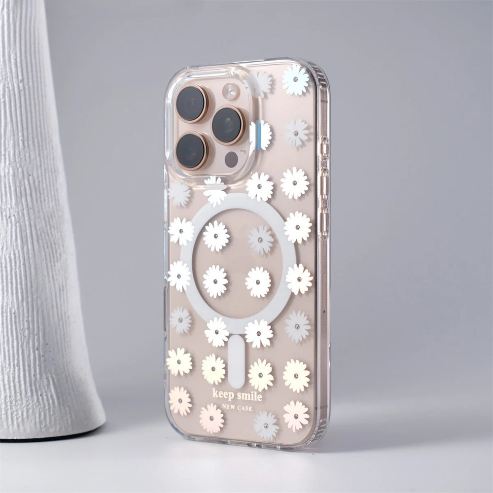 Retro Flower Laser Magnetic Case for iPhone