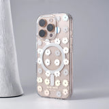 Retro Flower Laser Magnetic Case for iPhone