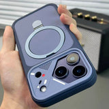 Luxury Matte Soft Frame Shockproof Bracket Case For iPhone