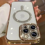 New Fashion Glitter Diamond Magnetic Transparent Case For iPhone