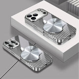 Metal Mesh Apple Pattern Electroplated Case for iPhone