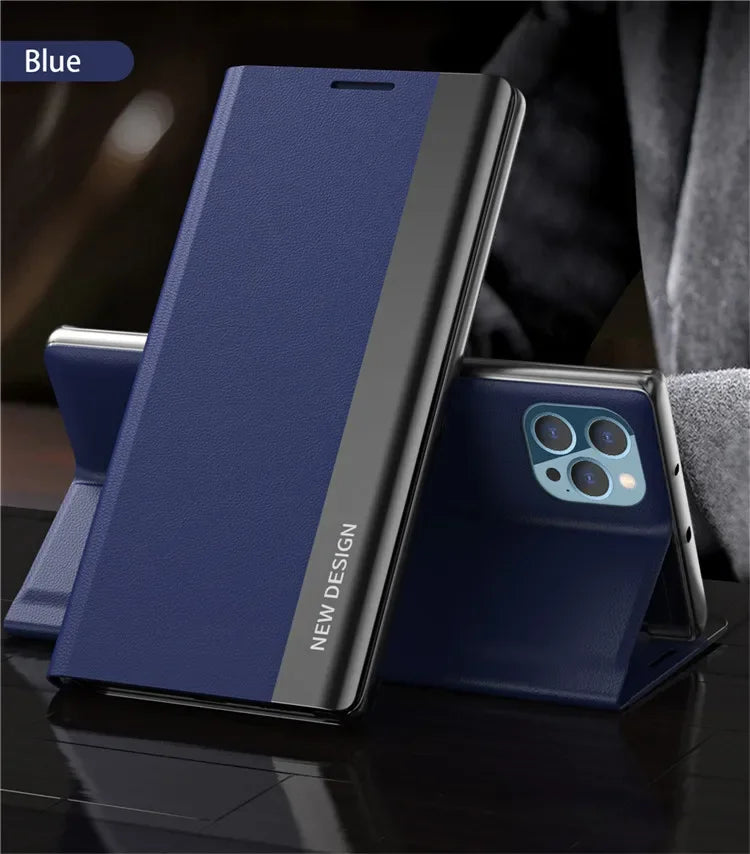 Luxury Stand Book Magnetic Flip Case For iPhone