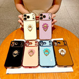 Luxury Electroplated Flower Ring Case for iPhone