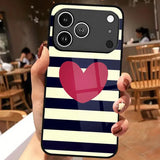 Creative Striped Heart Pattern Case for iPhone