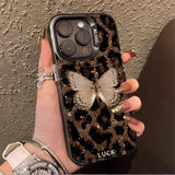 Butterfly Leopard Shockproof Full Print Phone Case for IPhone