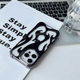 3D Flame pattern Hollow Slim Shockproof Phone Case for iPhone