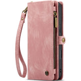 Leather Detachable Card Holder Zipper Wallet Magnetic Case for Samsung
