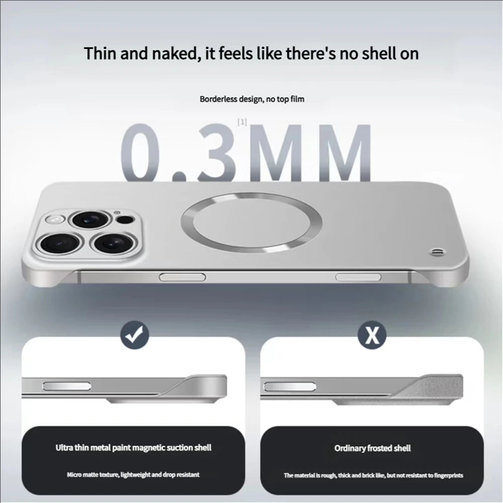 Magsafe Thin Matte  Frameless Magnetic Wireless Charging Case for iPhone
