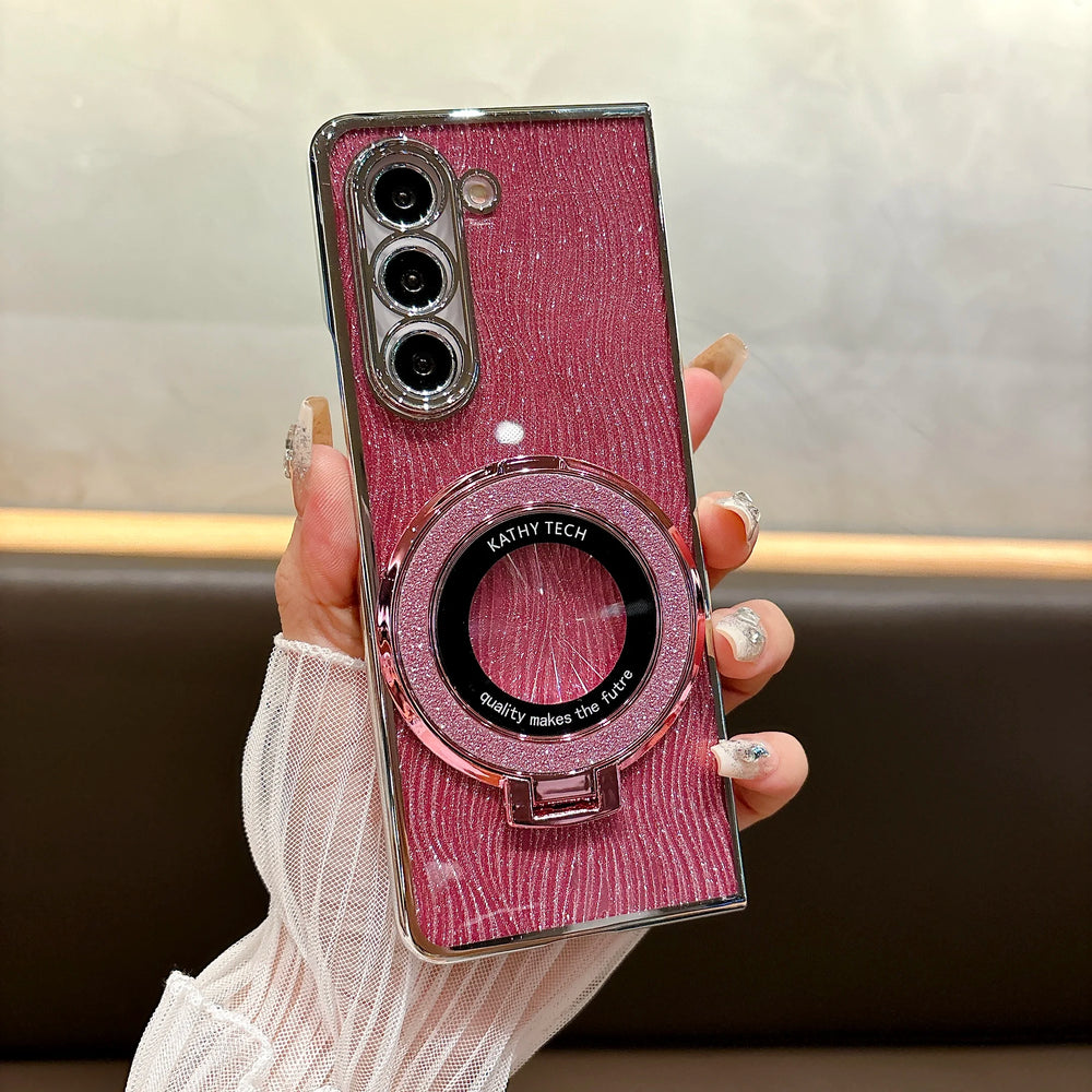 Ring Electroplate Sparkling Magnetic Phone Case for Samsung