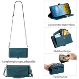 Leather Long Lanyard Wallet Flip Case for Samsung