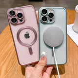 Fashion Plating Frosted Matte Magnetic Case For iPhone