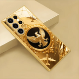 Electroplated tempered glass Artistic pattern phone case for Samsung