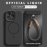 Liquid Silicone Lanyard Magnetic Phone Case For iPhone
