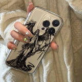 Black Angel Death demon Clear Soft Case protection for iPhone